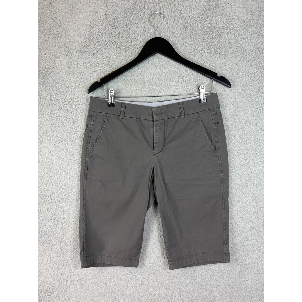 Vince Shorts Womens 6 Gray Bermuda Twill Stretch Flat Front Casual Summer Travel